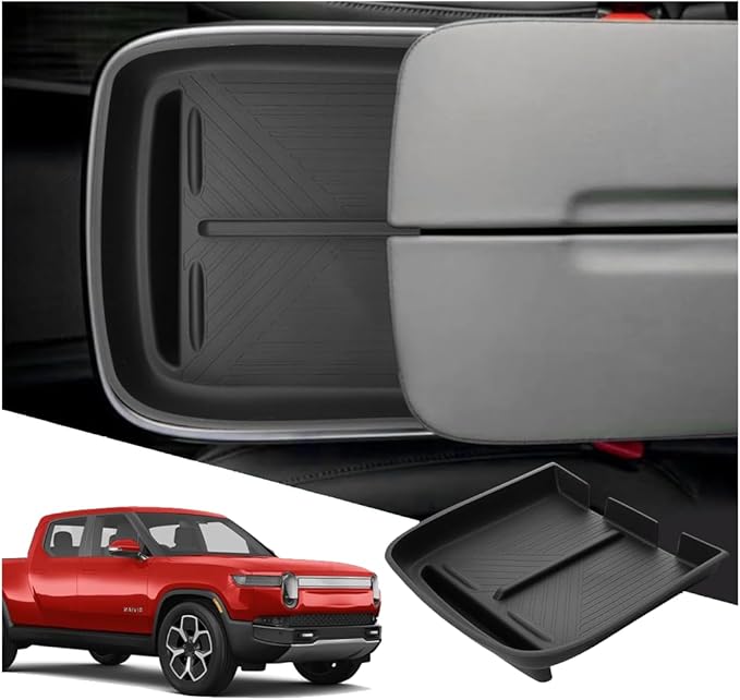 SXCY for 2024 2025 Rivian R1T/R1S Accessories 2022-2025 R1T/R1S Wireless Charging Protective Mats 2024 2025 R1T/R1S Center Console Inserts Liner Anti-Slip Anti-Dust Waterproof Mats