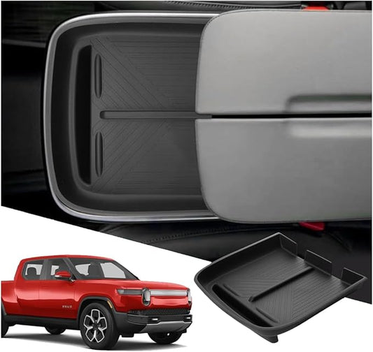 SXCY for 2024 2025 Rivian R1T/R1S Accessories 2022-2025 R1T/R1S Wireless Charging Protective Mats 2024 2025 R1T/R1S Center Console Inserts Liner Anti-Slip Anti-Dust Waterproof Mats