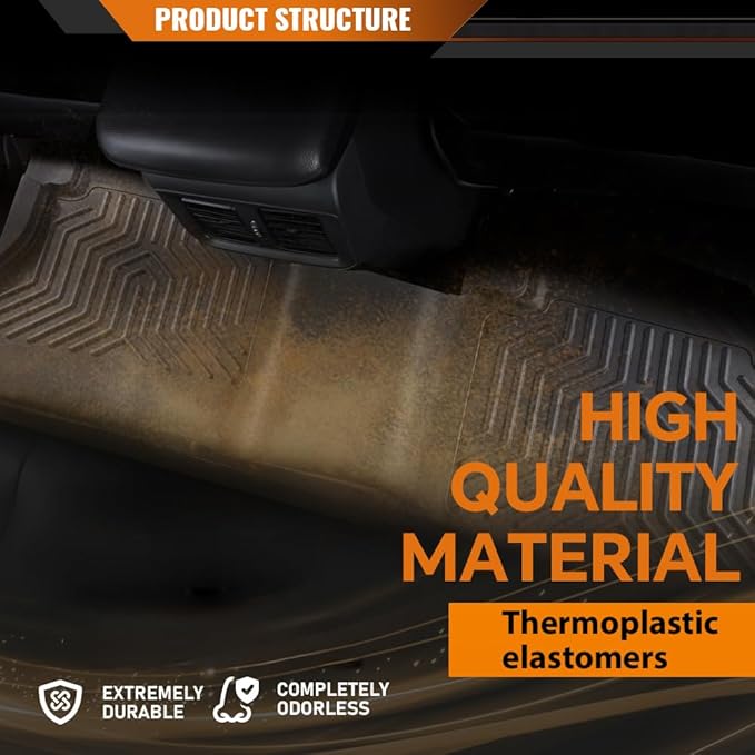 ANDPLAY TPE Floor Mats Liners Compatible with Jeep Wrangler JL Unlimited 4 Door Only 2018 2019 2020 2021 2022 2023 2024 (Not Fit JK or 4XE) All Weather Protection Floor Liners alfombras para carro