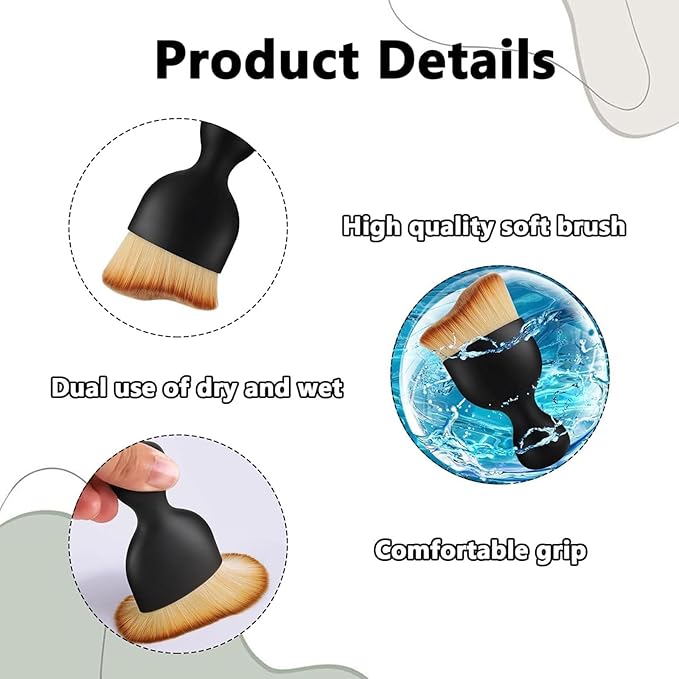 4 Pcs Car Interior Cleaning Tool,Car Interior Detailing Brush,Car Cleaning Brush Dust Collectors, Car Interior Cleaning Soft Brushes,Curved Design Dirt Dust Clean Brushes