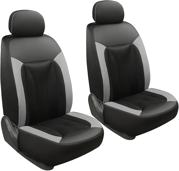 GIANT PANDA Front Seat Cover for Nissan, 3D Air Mesh Car Seat Covers Custom Fit Nissan Rogue Altima Sentra Versa Kicks Frontier Murano Pathfinder Maxima (Grey 2-Pack)