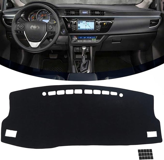 KEYOOG Dashboard Cover Dash Mat Fit for to-yota Corolla 2018-2014 (for Left Hand Drive),Car Dash Board Mat Anti-Glare Carpet,Non-Slip Pad Sunshield Protector (Black)