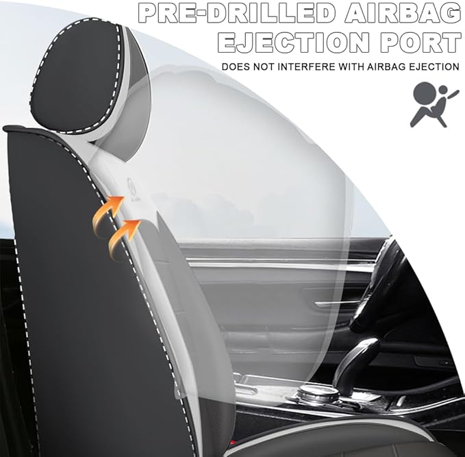 5 Seat Covers Fit for Acura Integra 2023-2026, Waterproof Premium Leather Automotive Accessories Seat Protectors Seat Cushions Wear-Resistant Car Seat Covers(Gray&White,Full Deluxe)