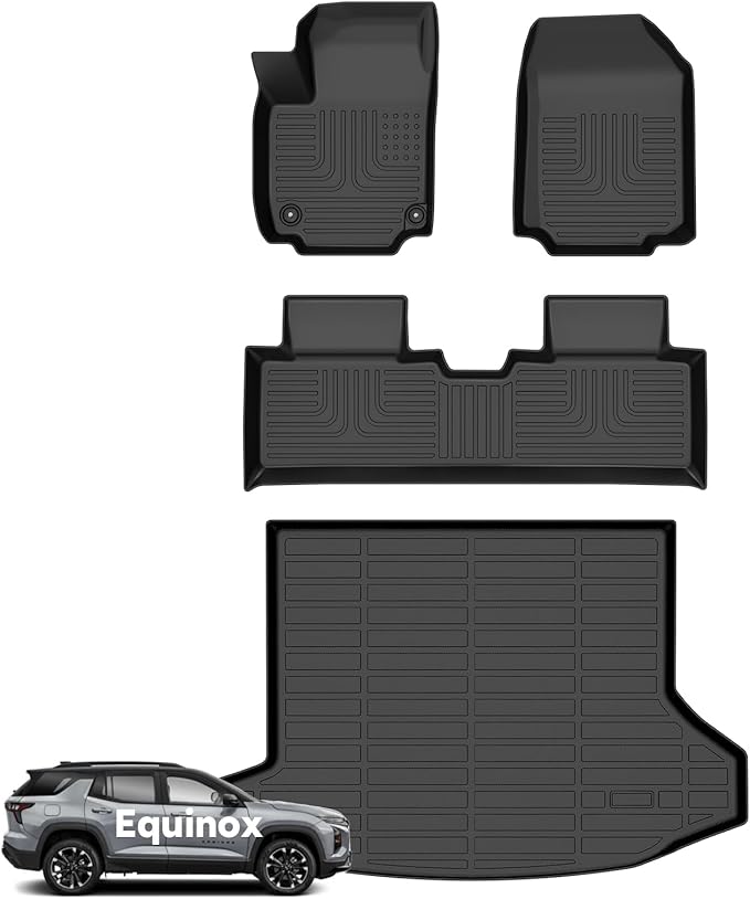 Wayhigh-All Weather Floor Mats & Cargo Liner Set for 2025 2026 Equinox（Not EV）& GMC Terrain 2025 2026, Custom Fit TPE Heavy Duty Car Mats for Equinox Accessories