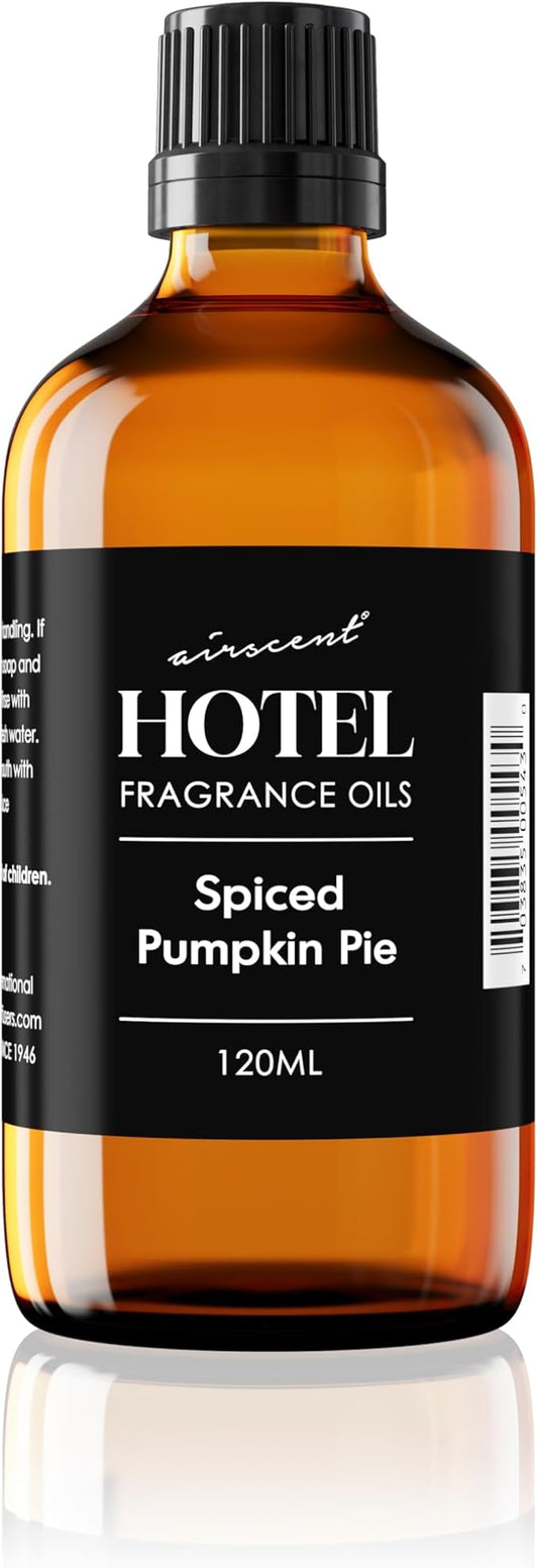 AirScent Spiced Pumpkin Pie Holiday Diffuser Oil - Premium Pumpkin Spice Holiday Fragrance Oil for Ultrasonic and Waterless Diffusers and Crafting - 120ml, 4 fl oz Glass Dropper Bottle