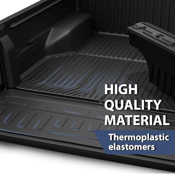 DOTCOM TPE Truck Bed Mat Compatible with Toyota Tacoma 2005-2023/Fit 5ft (60") Short Bed Models, Not Fit 6ft (72") Long Bed Models,All Weather Protection Floor Liners,alfombras para carro 1PC