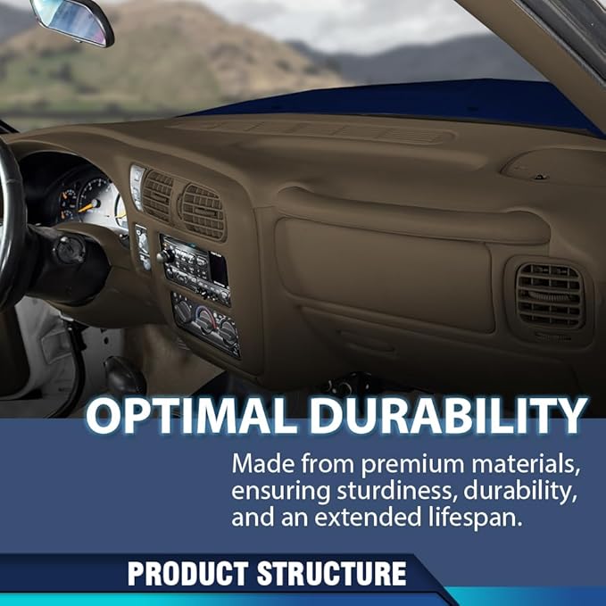 PIT66 Dash Bezel Cover Compatible with Chevy S10 Blazer GMC S15 Jimmy Pickup 1999 2000 2001 2002 Instrument Dashboard Panel Plastic Beige 18647SGR