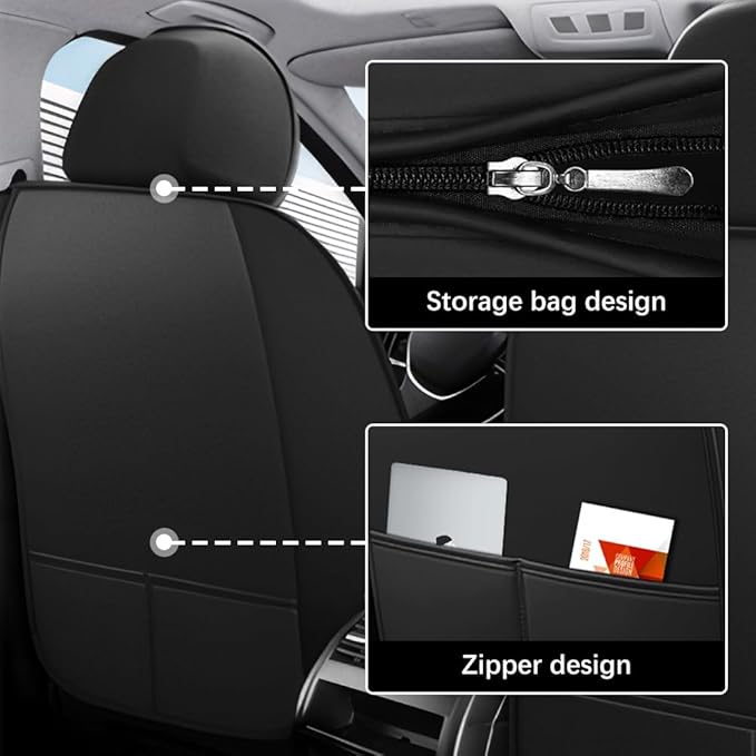 for Toyota Highlander 2006-2026 Seat Covers,Waterproof,Abrasion-Resistant PU Leather Full Set Seat Cover(Black&Coffee)