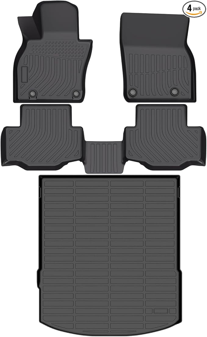 Floor Mats & Cargo Liner Set Custom Fit for Mazda CX-70,CX 70 PHEV 2025 All Weather Protection for Car Mats Anti-Slip TPE Odorless Floor Liners Mazda CX-70 Accessories Waterproof Trunk Mat, Black