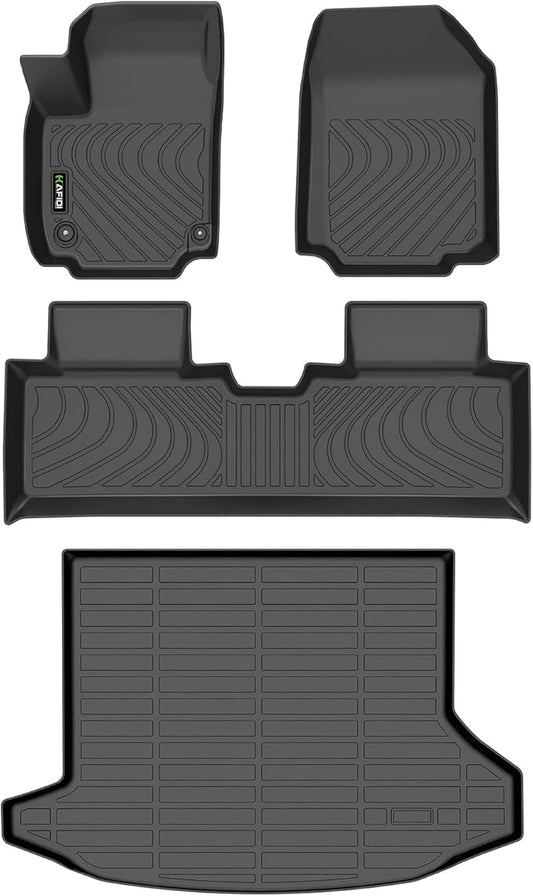 Automotive Floor Mats & Cargo Liner for Chevrolet Equinox 2025 2026 (Not EV) & GMC Terrain 2025 2026 All Weather Protection Full Set- Black
