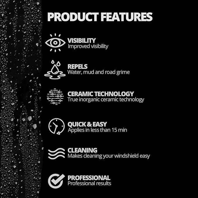CERAKOTE Ceramic Glass Coat Protectant Pro Pack (20 Count Wipes) - Hydrophobic Automotive Rain Repellant, Long-Lasting and Durable Ceramic Coating, Quick and Easy Application