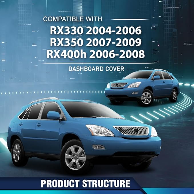 PIT66 Dash Bezel Cover Dashboard Panel Compatible with LX RX330 2004-2006/ LX RX350 2007-2009/ LX RX400h 2006-2008 Black
