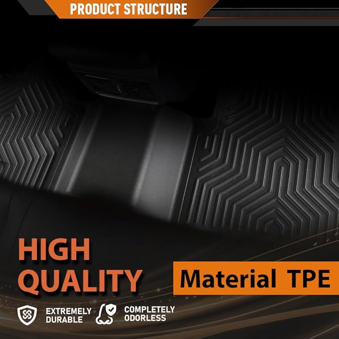 ANDPLAY TPE Floor Mats Liners 3PCS Compatible with Honda Civic Coupe/Sedan 2016-2021 Fit Honda Civic Hatchback 2017-2021 Fit Insight 2016-2021 Front & 2nd Row Liner All Weather Liners