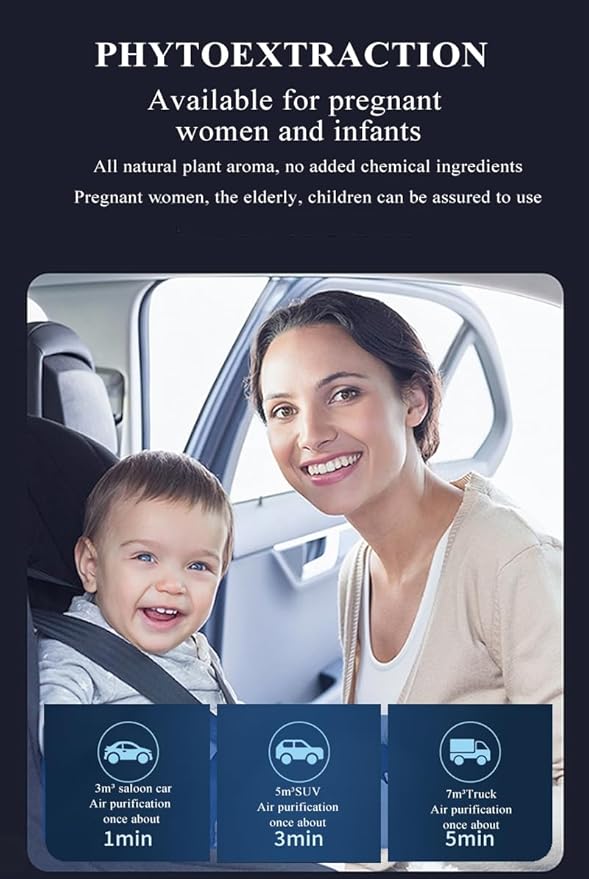 Waterless Smart Car Aroma Diffuser with Starry Sky Projection,7-Color Ambient Light, 3 Mode Adjustable Rechargeable Car Air Freshener with 80ml Empty Bottle,Auto On/Off Intelligent(Black, M308)