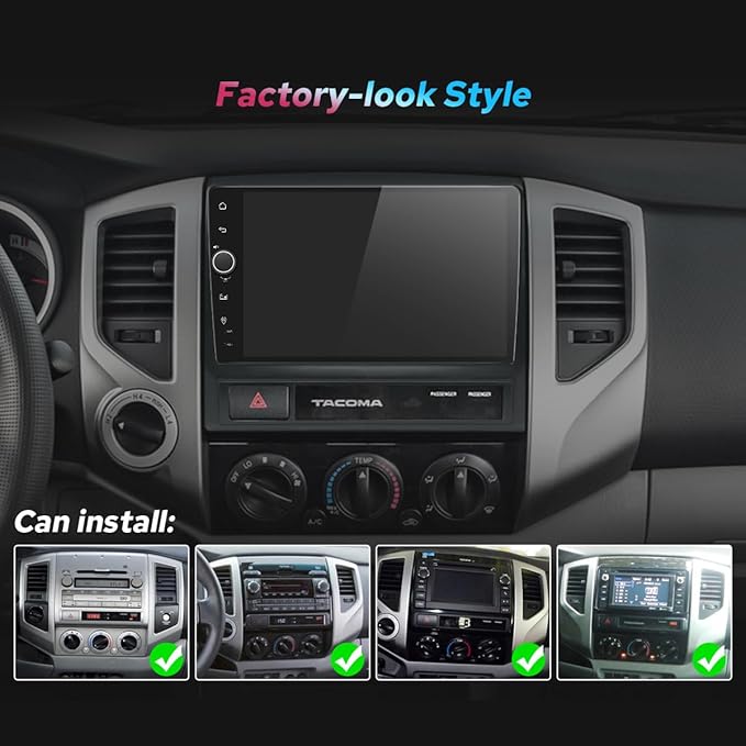 JOYING Car Radio for Toyota Tacoma 2005-2015 Android 13 Car Stereo 9 Inch Head Unit with Carplay & Android Auto, Mirror Link, GPS Navigation, Bluetooth, Volume Knob(JY-TT187N8)