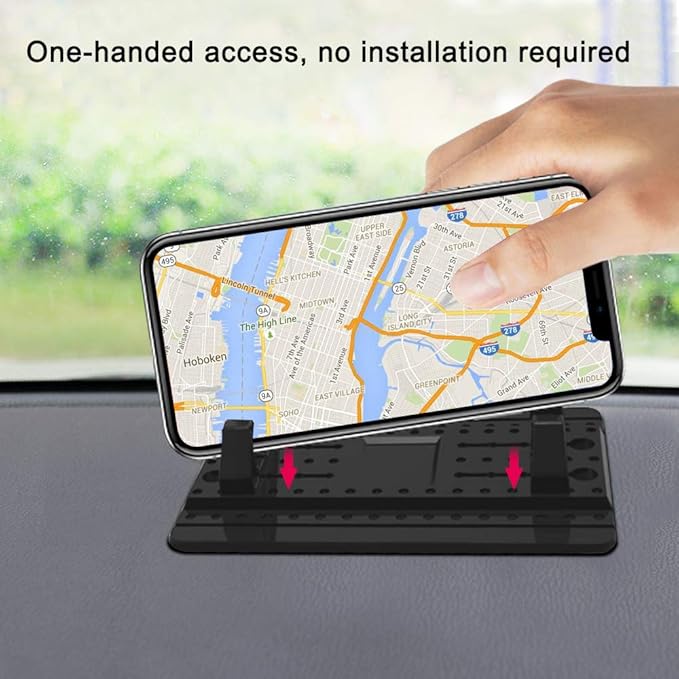 Phone Holder for Car with Air Vent Brush, Universal Silicone Car Cellphone Mount Antislip Vehicle Mobile Phone GPS Mounting Mat