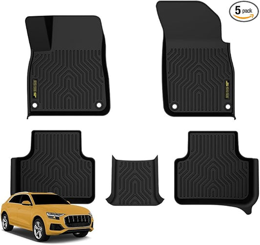 TPE Floor Mats Cargo Liners Compatible with Audi Q7 2017-2025/ Fit Audi SQ7 2020-2025/Fit Audi Q8 2019-2025,All-Weather Protection