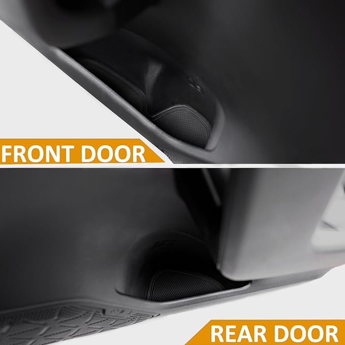 TOPINSTALL Several Colors Liners Compatible with 2019-2025 Toyota RAV4 and 2021-2025 RAV4 Prime, Anti Dust Cup Holder Insert, Premium Center Console Rubber Mat, Door Pocket Pad- 16PCS (Black Trim)