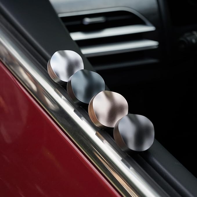THEDOTS Metal Wave Car Air Freshener Vent Clip, Cashmere Wood Chestnut, Water Ripple Design, Long-lasting Fragrance, Gift for Drivers