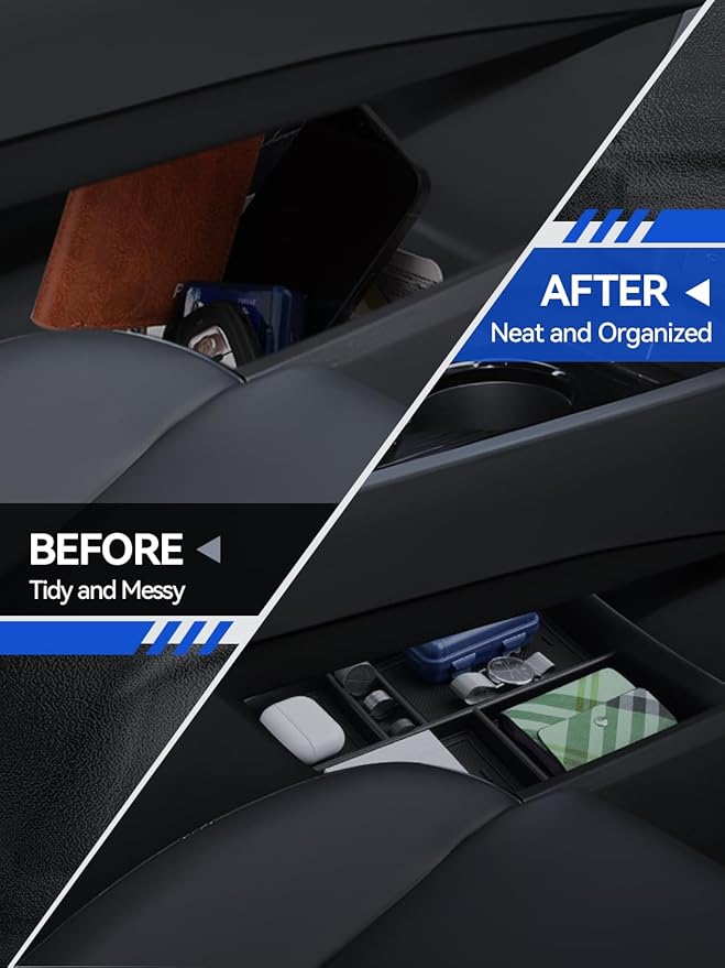 for Nissan Rogue Center Console Organizer Nissan Rogue T33 S, SV, SL and Platinum 2021-2024 Accessories Armrest Tray Middle Storage Box Insert Container Durable ABS Plastic