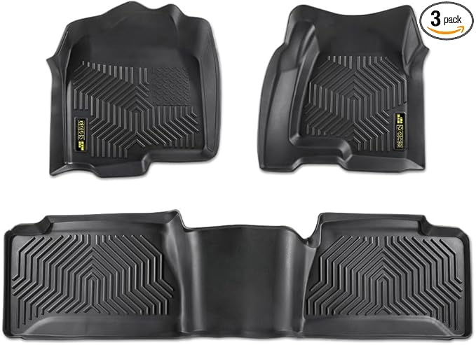 ANDPLAY TPE Floor Mats Liners Fit Chevy Silverado/GMC Sierra 1500 1999-2006 2WD 4WD Fit Chevy Silverado/GMC Sierra 1500 Classic 2007-2007 2WD 4WD All Weather Protection alfombras para carro