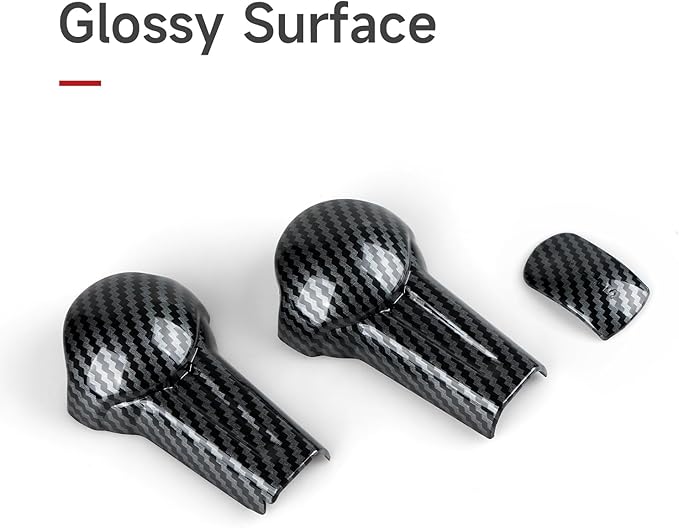 Youtaiche Car Auto Gear Shift Knob Cover Trim Decals for 2015 2016 2017 2018 2019 2020 2021 2022 2023 Ford Mustang Accessories ABS Carbon Fiber Interior Stickers (Not for GT350 GT500)