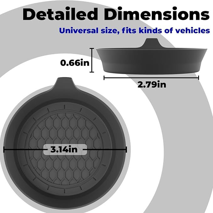 4 PCS Car Cup Coasters, Universal Cup Holder Coaster for Car Accessories, Bling CupHolders Insert for Women Non-Slip Silicone Car Cup Holder Coasters