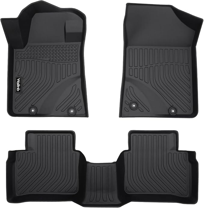 Wailtnb-Floor Mats Custom for Nissan Altima 2014-2018 All Weather Protection TPE Waterproof Non-Slip Durable Floor Liners Fits Front& 2nd Row Full Set Car Mats Altima Black Accessories