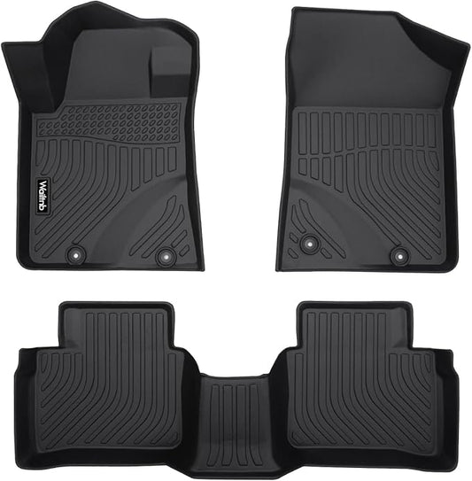 Wailtnb-Floor Mats Custom for Nissan Altima 2014-2018 All Weather Protection TPE Waterproof Non-Slip Durable Floor Liners Fits Front& 2nd Row Full Set Car Mats Altima Black Accessories