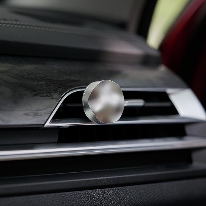 THEDOTS Metal Wave Car Air Freshener Vent Clip, Frosted Ebony, Water Ripple Design, Long-lasting Fragrance, Gift for Drivers