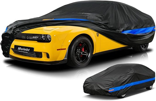 Car Cover Waterproof All Weather for Automobiles, Universal Fit Dodge Challenger/Charger, Chevy Impala, Toyota Avalon, Ford Taurus, Chrysler 300, Audi A8, BMW 7 Series, Tesla Model S etc.