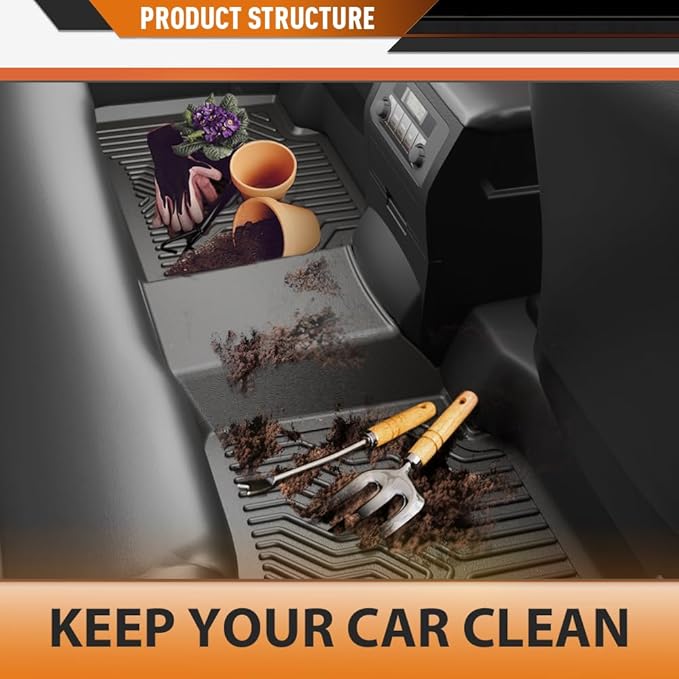 ANDPLAY TPE Floor Mats Liners 3 PCS Compatible with Tesla Model Y 2020 2021 2022 2023 2024(Only for 5-Seat) All Weather Protection Black Floor Liners alfombras para carro