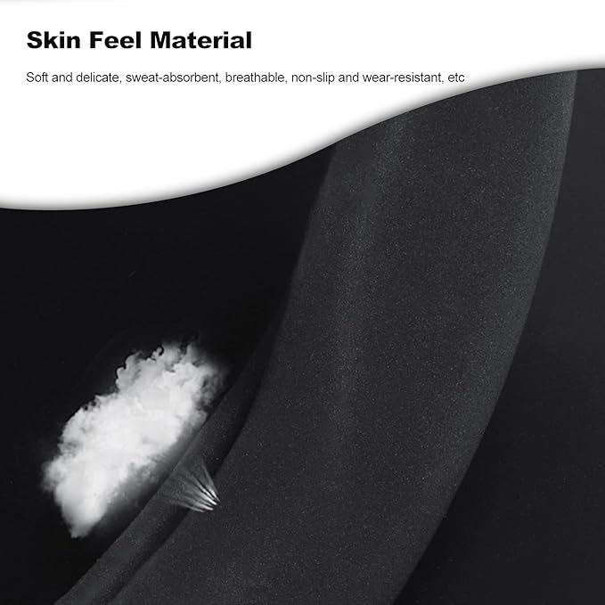 Ergocar Round Shape Carbon Fiber & Microfiber PU Leather Steering Wheel Cover Anti-Slip Car Steering Wheel Protector Breathable Sweat Absorbent Sport for Diameter 38cm（15"）-Black