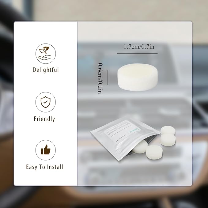 32pcs Vanilla Car Air Freshener Refill Fragrance Tablets,8 Pack Sweet Vanilla Car Scents Pads for Car Air Freshener Vent Clips,1.7cm/0.7inches Diameters Scent Pads