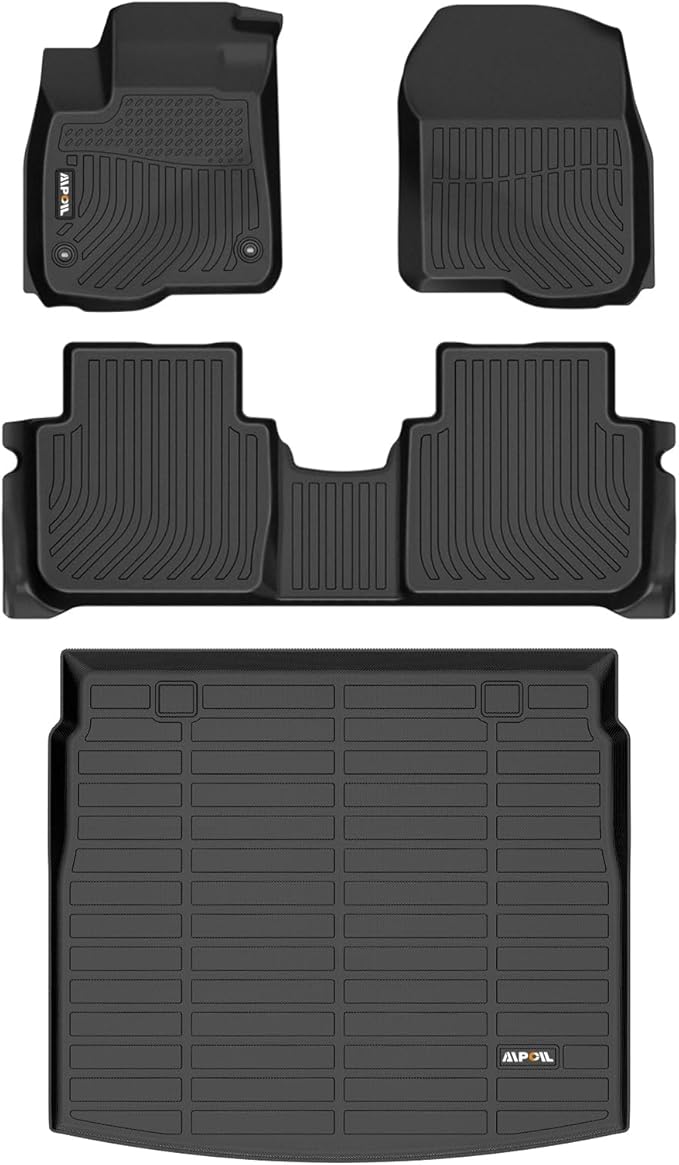 AIPOIL® Floor Mats & Cargo Liner Set for 2023 2024 2025 2026 Honda CRV & CRV Hybrid All Weather Protection TPE Anti-Slip Automotive Full Set Custom CR-V Car Mats Accessories - Black