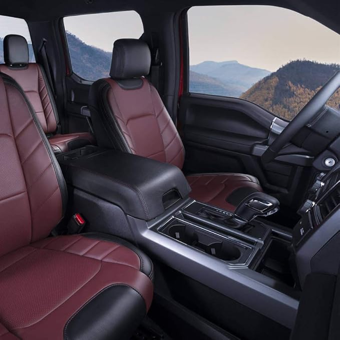 PIT66 Center Console Lid Armrest Cover, Compatible with 2004-2008 Ford F150, 5L3Z1506025AAD, Black