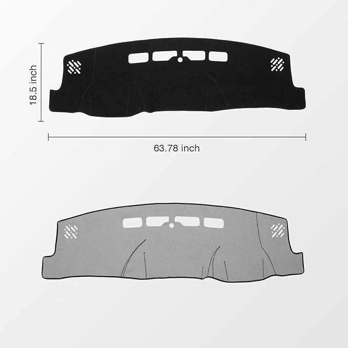 KUST Car Dash Cover for 2014-2018 Chevy Silverado/GMC Sierra 1500, 2015-2019 Silverado/GMC Sierra 2500HD 3500HD Dashboard Cover Polyester Non-Slip Custom Fit Dash Mat Center Console Dash Cover Black