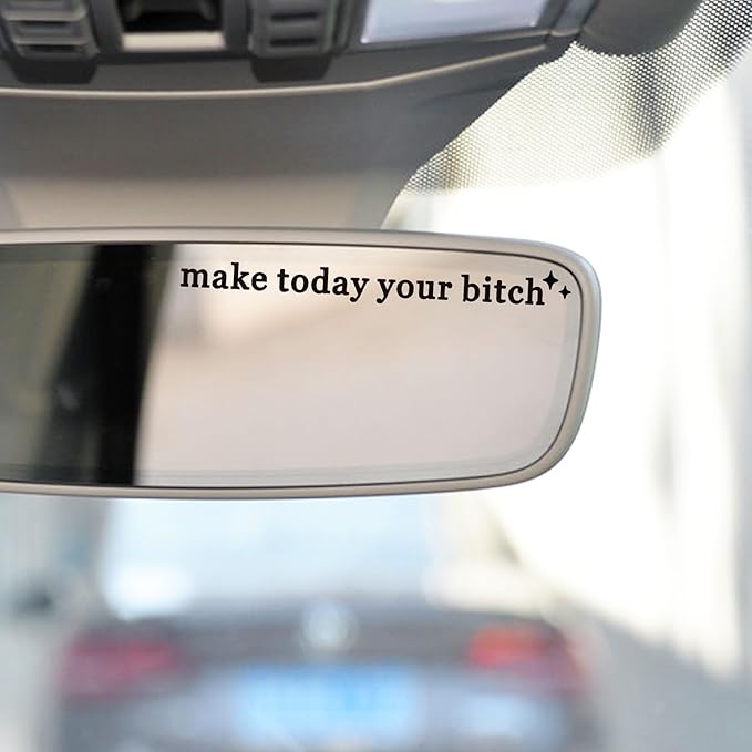 2 x Make Today Your Bi*ch, Rear View Mirror Decal, Car Sticker, New Car Decor, Funny Vinyl Decal Sticker, Car Mirror Sticker, Motivational Humor Decal, Sister Gift, Water Bottle Sticker