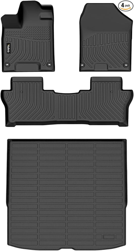 Wailtnb-Floor Mats for Honda Passport 2019-2025 Sport/EX-L/Touring/Elite/TrailSport 5 Seat Cargo Mat All Weather Car Mat Custom Fit Passport Waterproof Durable Accessories Black 2025