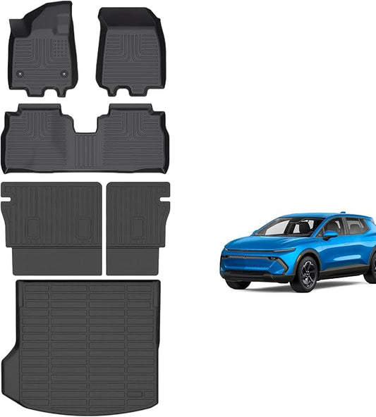 for Chevy Equinox EV Floor Mats 2024 2025(Non Fuel), TPE Automotive All Weather Custom Car Floor Mats Cargo Liner Backrest Mats Full Set for Chevy Equinox EV 2024-2025 Accessories
