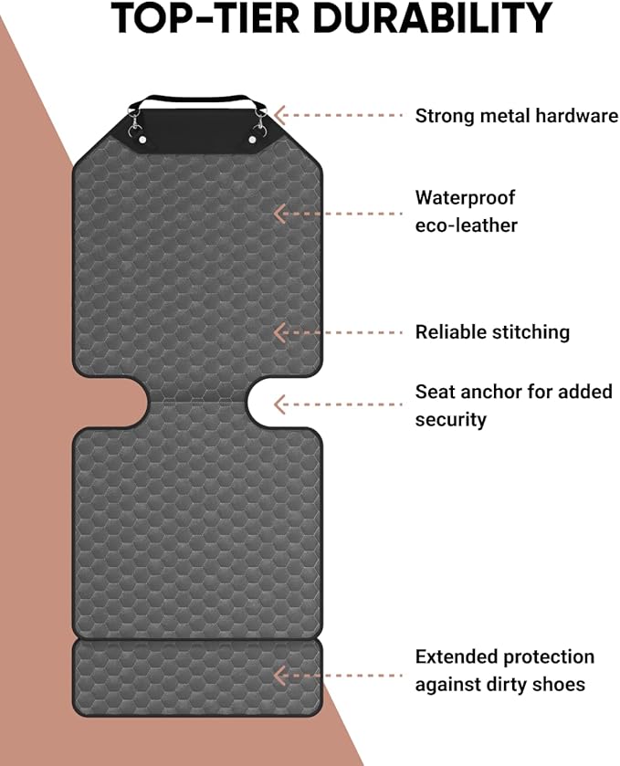 Owleys Premium Leather Car Seat Protector for Child 2 pcs Gray