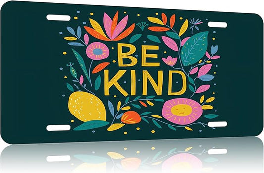 BE Kind. Princess. Front License Plate Aluminum Decorative License Plates Funny Metal Car Plate 6"X12" Novelty Vanity Tag Cover with 4 Holes Car Decor Accessory (LVCP25109010)