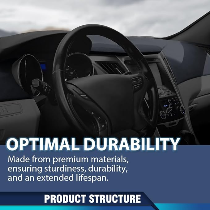 PIT66 Dash Cover Dashboard Bezel, Compatible with Hyundai Sonata 2011 2012 2013 2014 Dark Gray Instrument Panel