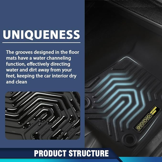 PIT66 Floor Mats Cargo Liners Compatible with Jeep Wrangler JL Unlimited 4 Door Only 2018-2024 (Not Fit for JK or 4XE) (Heavy Duty) Premium All Weather TPE Trunk Liners