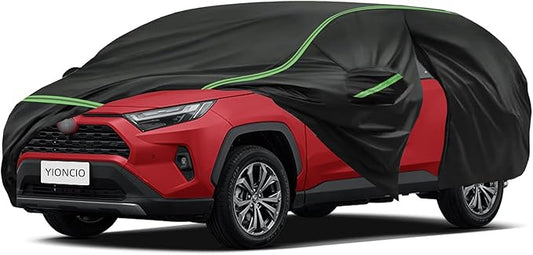 Car Cover fits Toyota RAV4 2013-2025, SUV Size, 6 Layers Waterproof All Weather Protection, Sun UV Rain Snow Resistant with Windproof Straps & Reflective Design