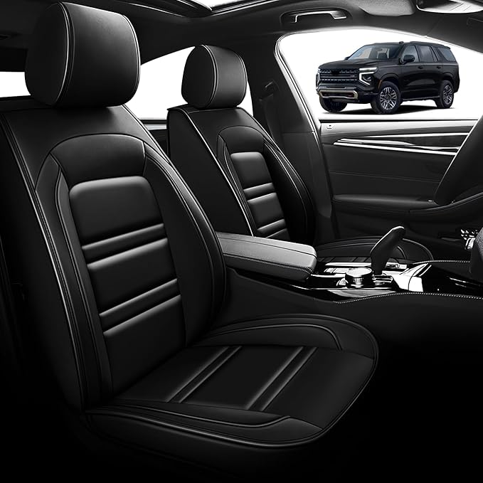 Seat Cover for Tahoe 1995-2025 | Car Seat Covers Front Seats, Waterproof Seat Protectors, Automotive Front Seat Covers (Front Seat, Black)