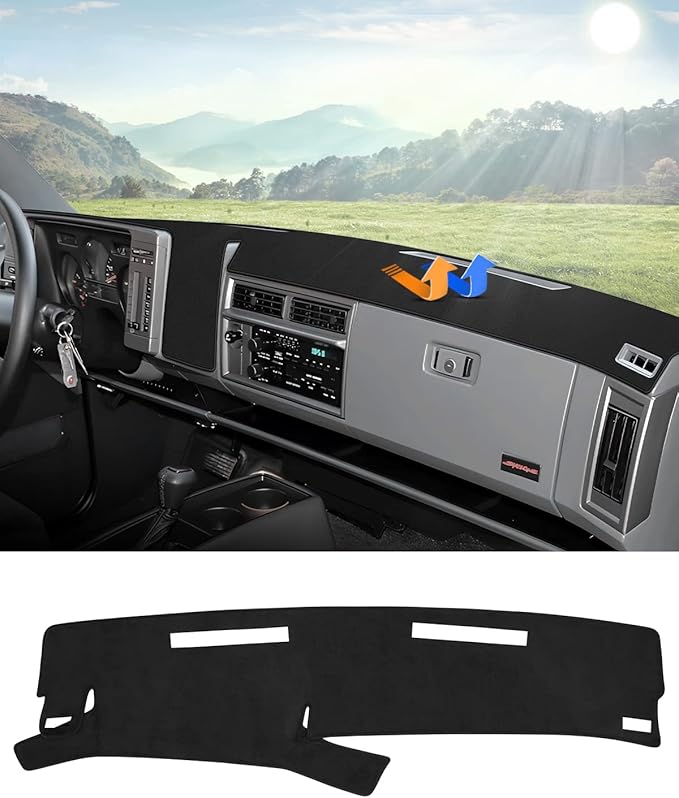 Autorder Dashboard Cover Mat for 1986-1993 Chevy Chevrolet S10 Blazer/GMC S15 Jimmy Sonoma/1991-1994 Oldsmobile Bravada Accessories Dash Cover Flannel Dash Mat Sunshade Glare UV Rays Protector