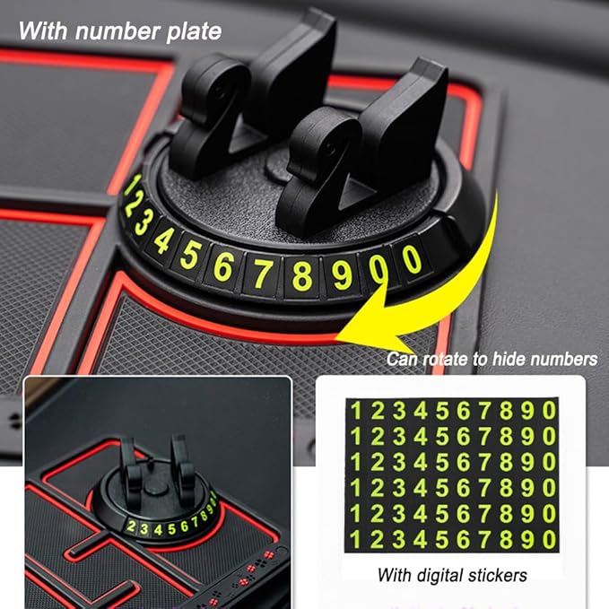 Tumecos Car Non-Slip Mat for Car Dashboard,Dashboard Mat for Car Dashboard Accessories,Dash Cell Phone Mount,Non Slip Pad Can Hold Cell Phone, Keys, Sunglasses