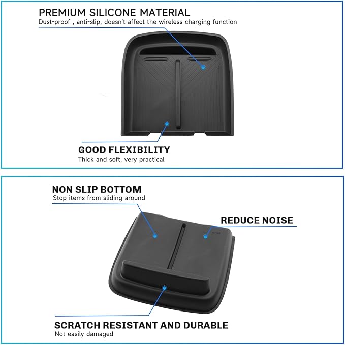 SXCY for 2024 2025 Rivian R1T/R1S Accessories 2022-2025 R1T/R1S Wireless Charging Protective Mats 2024 2025 R1T/R1S Center Console Inserts Liner Anti-Slip Anti-Dust Waterproof Mats