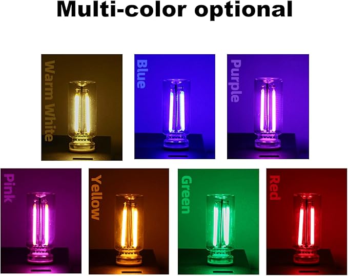 Touch Control Retro USB Night Light, Touch Adjustment Lights,Plug in USB Auto Night Light, Mini LED Bulb for Car, Camping, Gift, Party, Holiday Decoration, Bedroom, Desktop (Purple, 901)